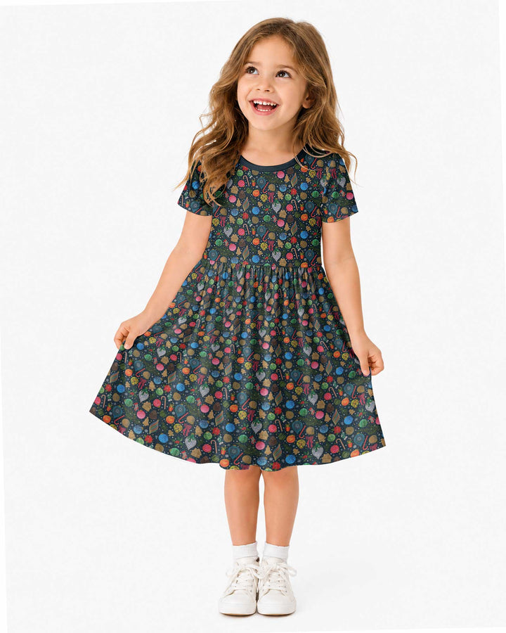Holiday Ditsy Bamboo Twirl Dress