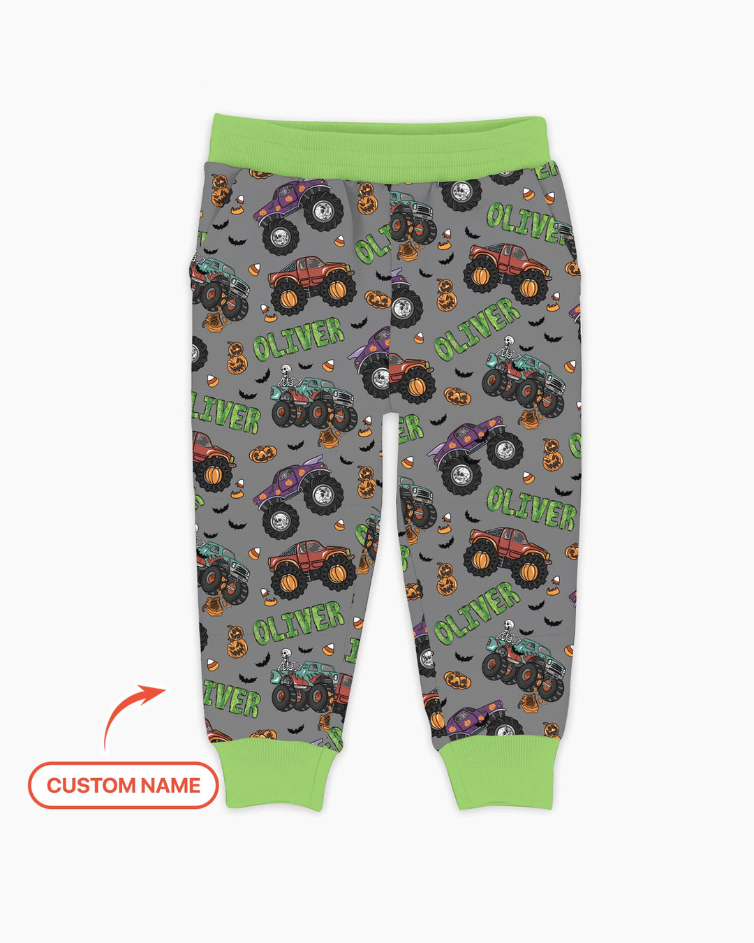 Custom Name Haunted Monster Trucks Bamboo Jogger