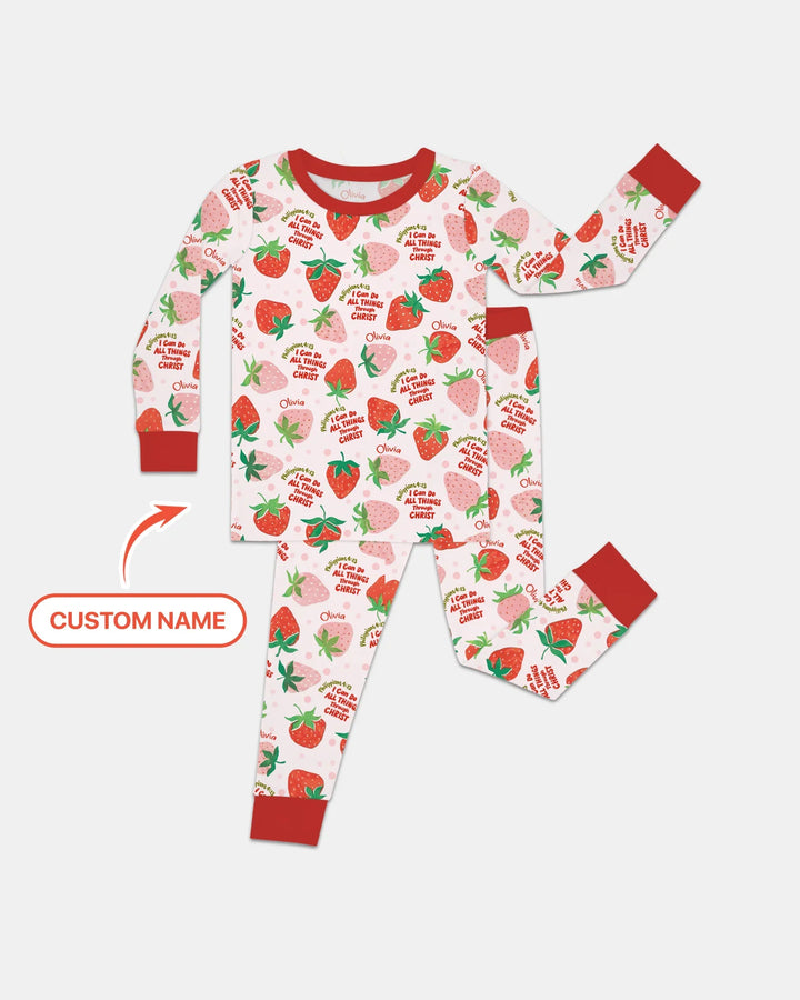 I Can Do All Things Through Christ Bamboo Two Piece Long Sleeve Pajama Set