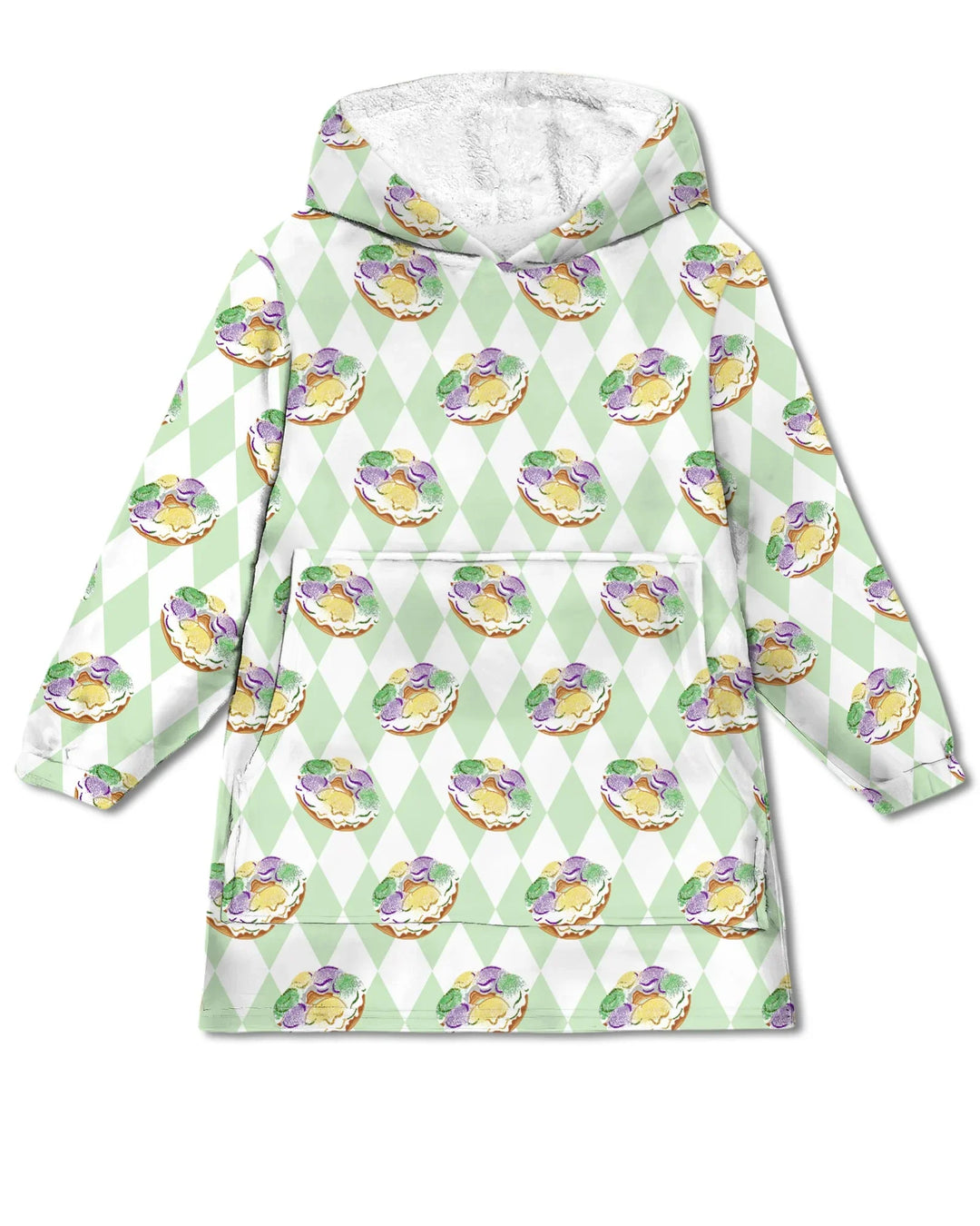 Mardi Gras Donut Wearable Bamboo Blanket Hoodie