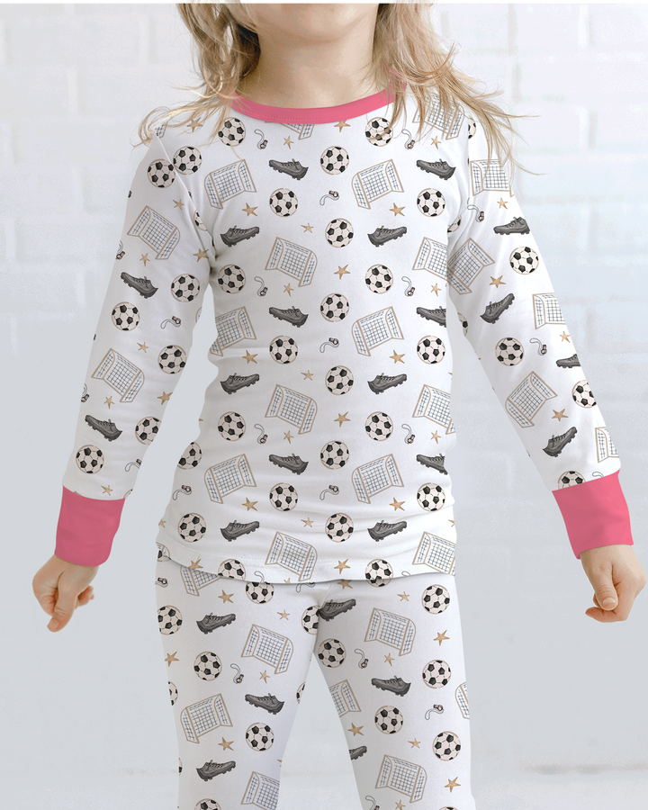 Little Soccer Star Bamboo Two Piece Long Sleeve Pajama Set