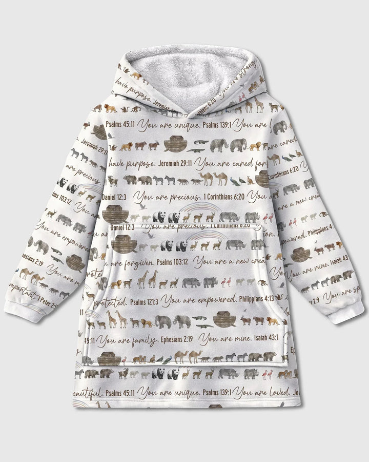Biblical Noah's Ark Wearable Bamboo Blanket Hoodie