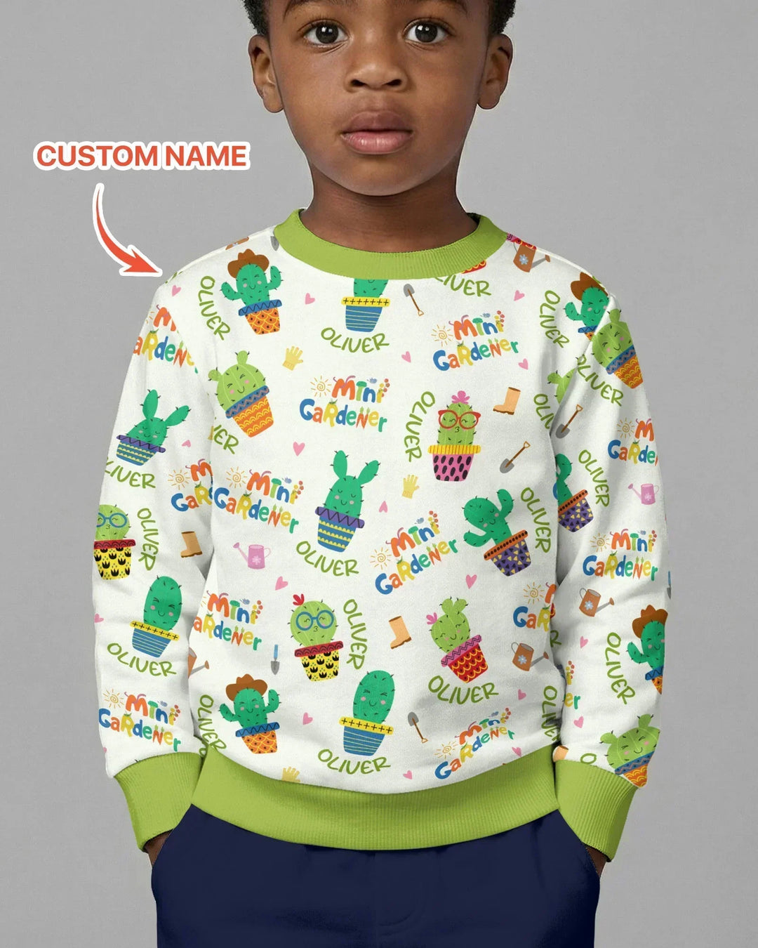 Custom Name Mini Gardener Bamboo Crewneck Sweatshirt