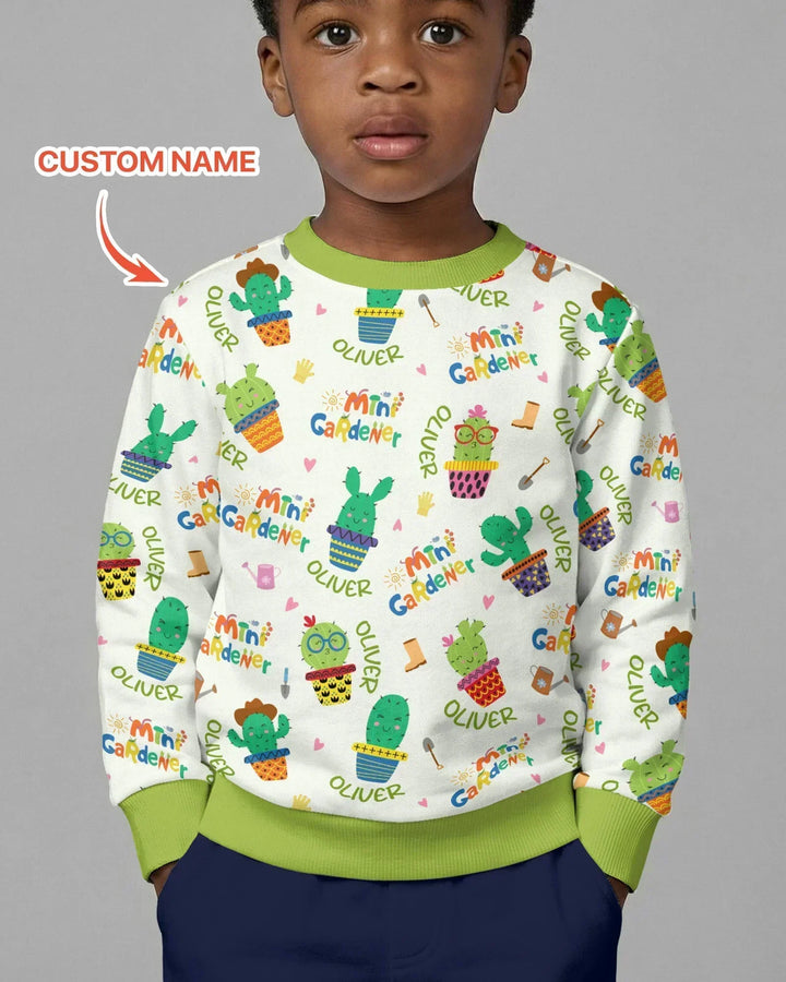 Custom Name Mini Gardener Bamboo Crewneck Sweatshirt
