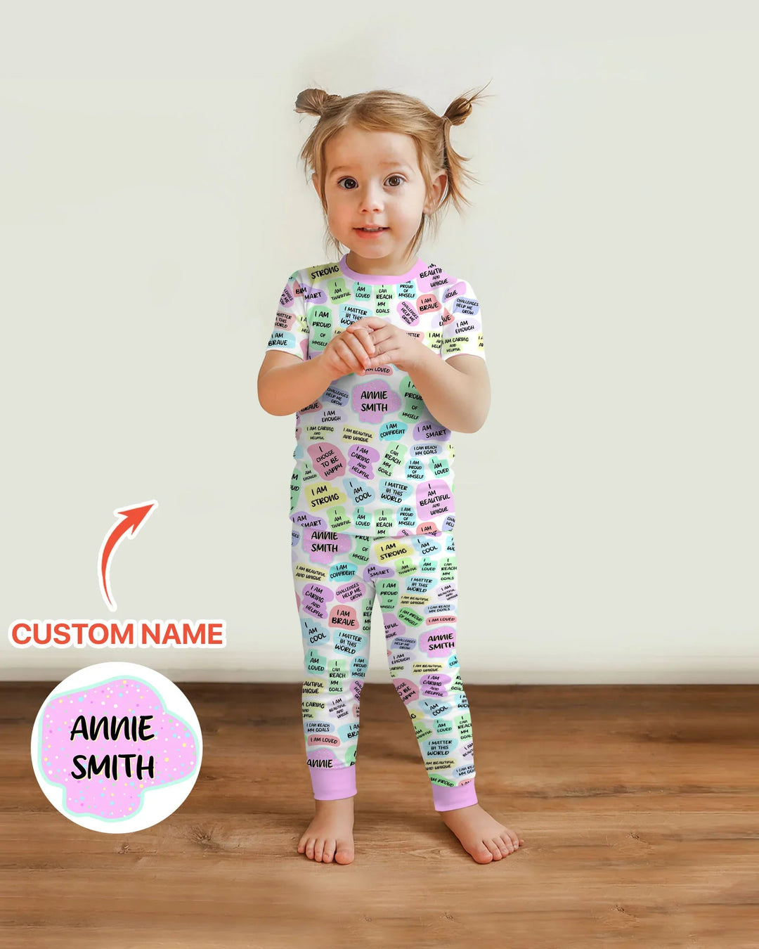 Mom & Baby Daily Affirmation Bamboo Two Piece Short Sleeve Pajama Set
