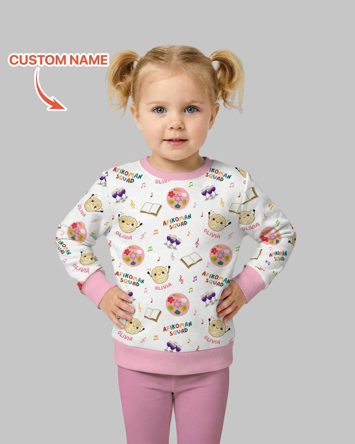 Custom Name Passover Afikoman Squad Bamboo Crewneck Sweatshirt