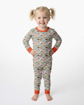 Christmas Woodland Deer Fox Bear Bamboo Two Piece Long Sleeve Pajama Set