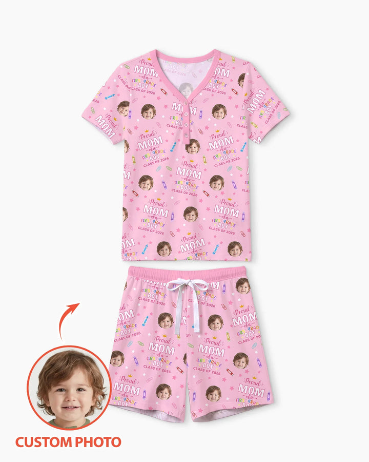 Proud Dad Mom Of Class Of 2026 Bamboo Women Short Sleeve Short Pajama Set