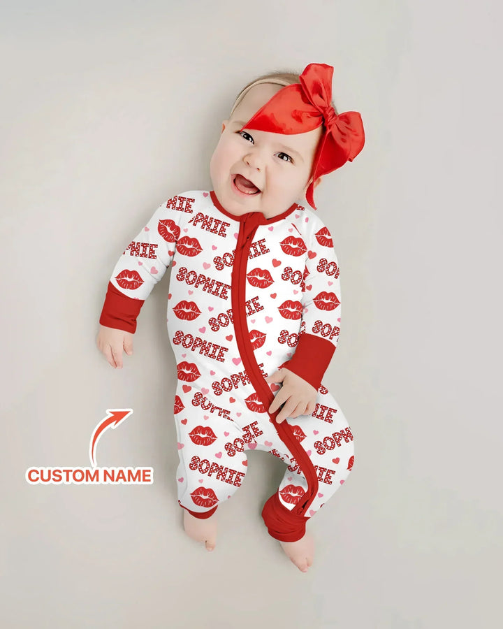 Custom Name Valentine Kiss Bamboo Convertible Zippy