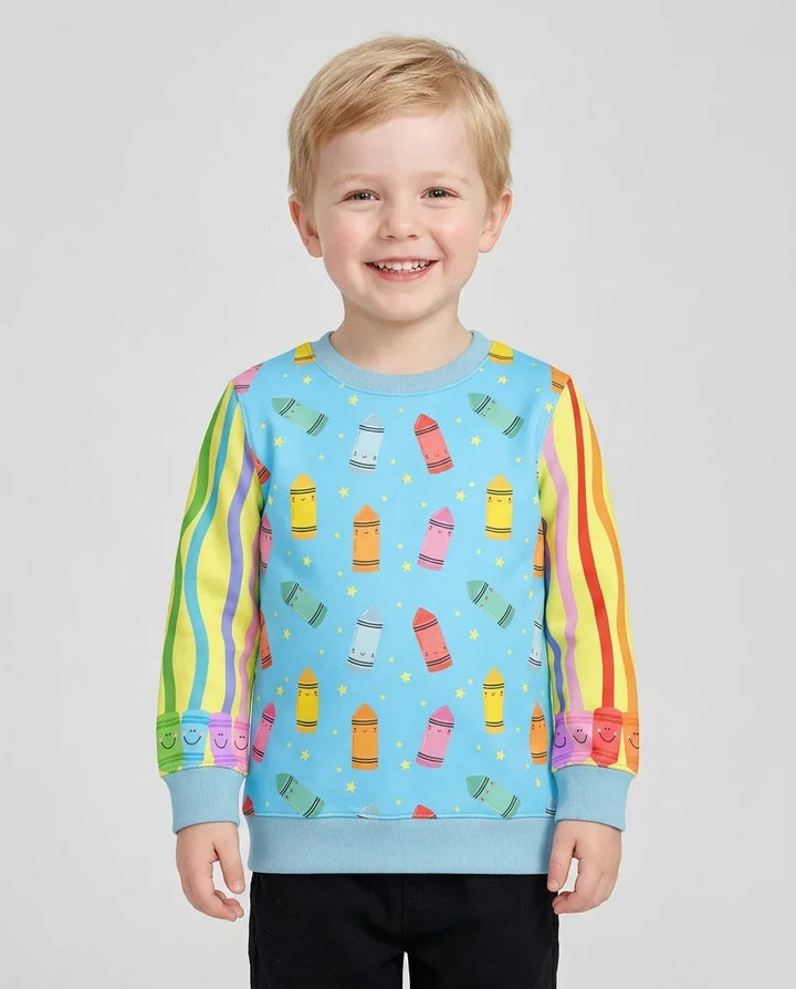 Happy Crayon Friends Bamboo Crewneck Sweatshirt