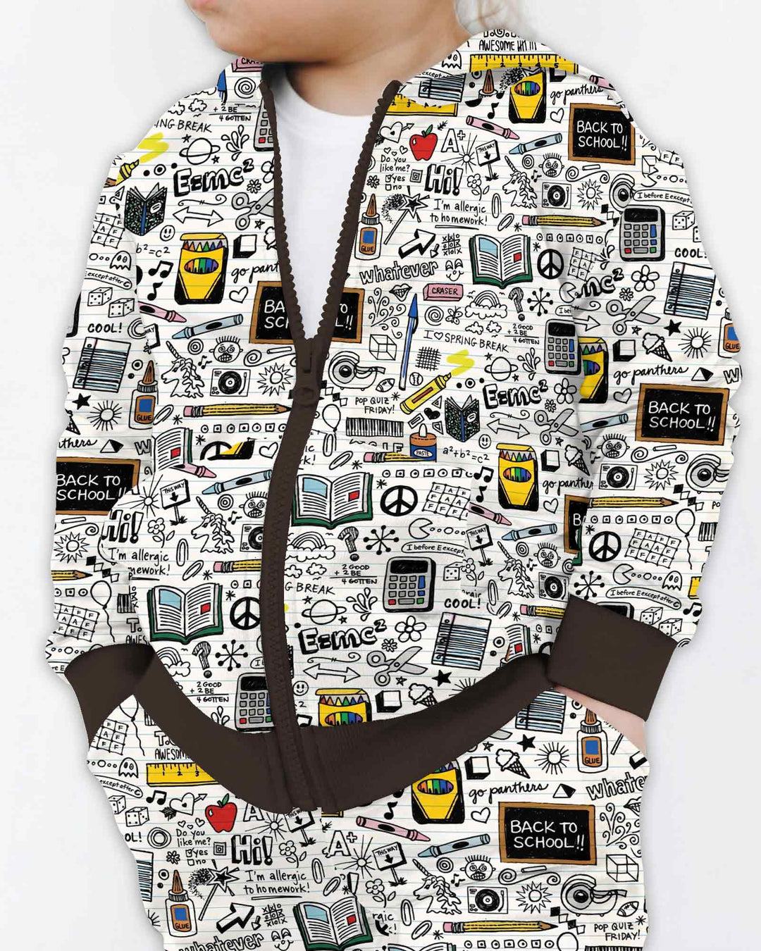 School Days Doodles Bamboo Zip Hoodie