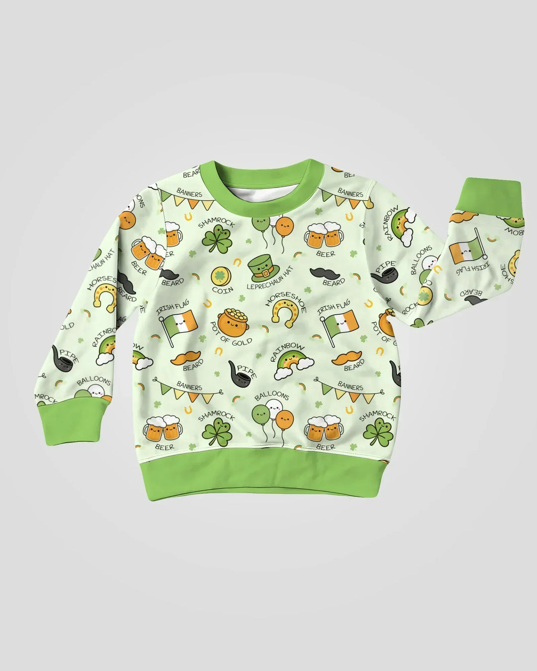 Kawaii St Patrick's Day Bamboo Crewneck Sweatshirt