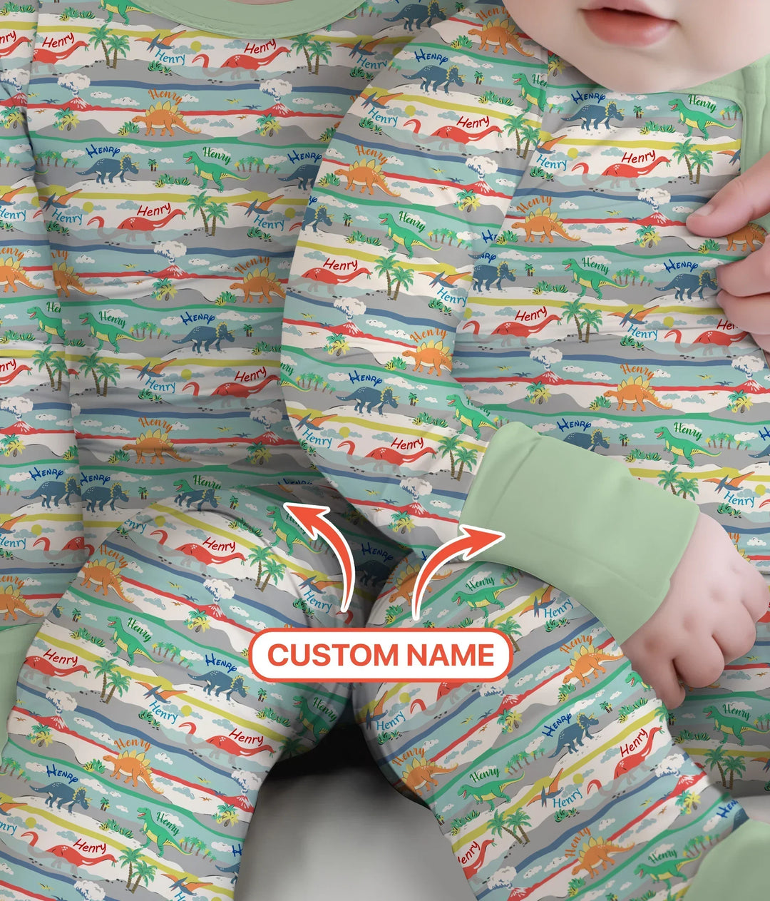 Jurassic Playground Bamboo Two Piece Long Sleeve Pajama Set