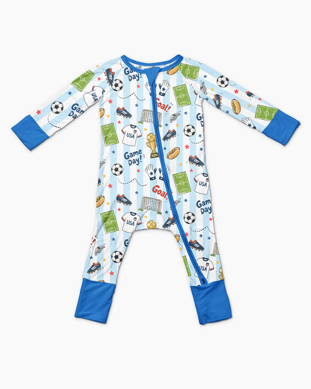 Striped Soccer Game Day Family Matching Bamboo Convertible Zippy