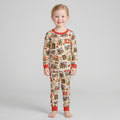 Western Christmas Stamps Bamboo Two Piece Long Sleeve Pajama Set