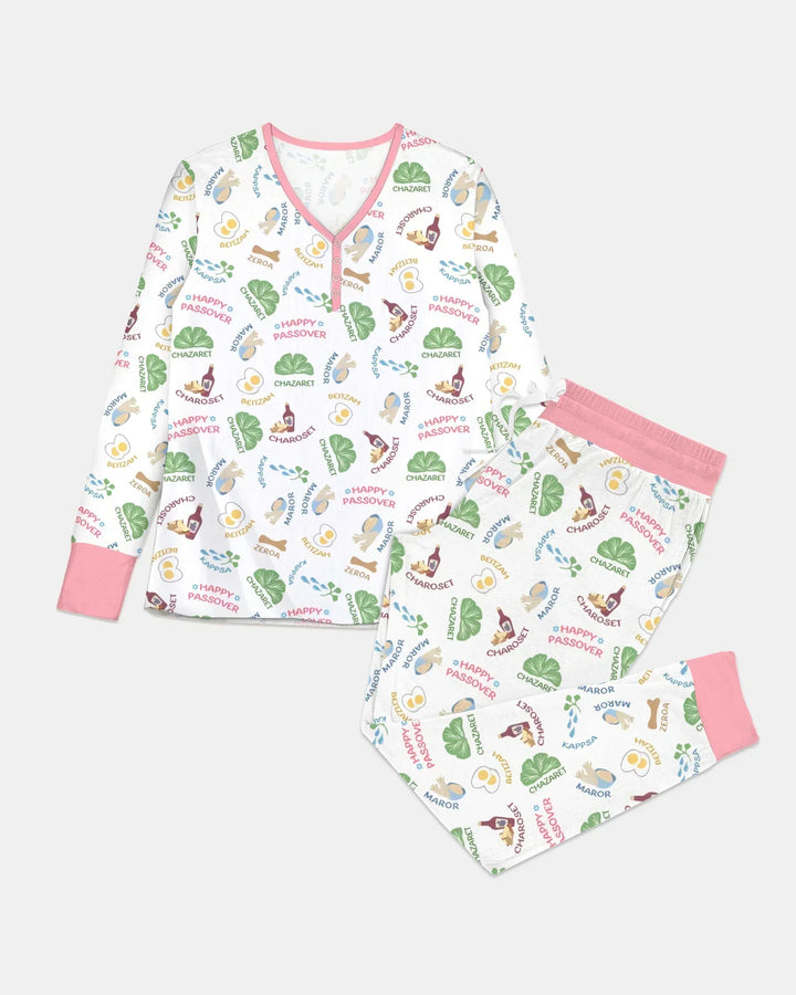 Happy Passover Matching Family Bamboo Women Pajama Set