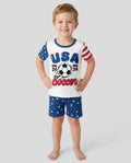 USA Soccer Cup Bamboo Two Piece Short Sleeve Shorts Pajama Set