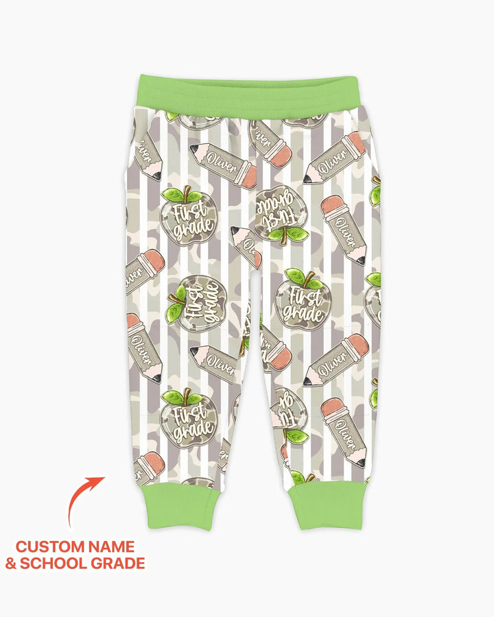 Custom Name Camo Apple Days Bamboo Jogger