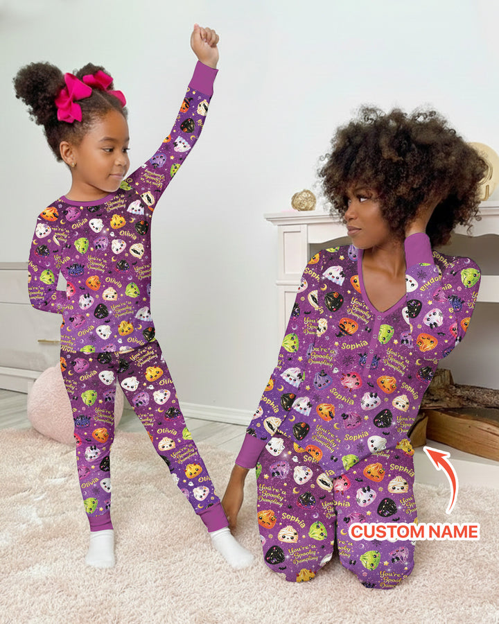 Custom Name You're A Spooky Dumpling Bamboo Two Piece Long Sleeve Pajama Set