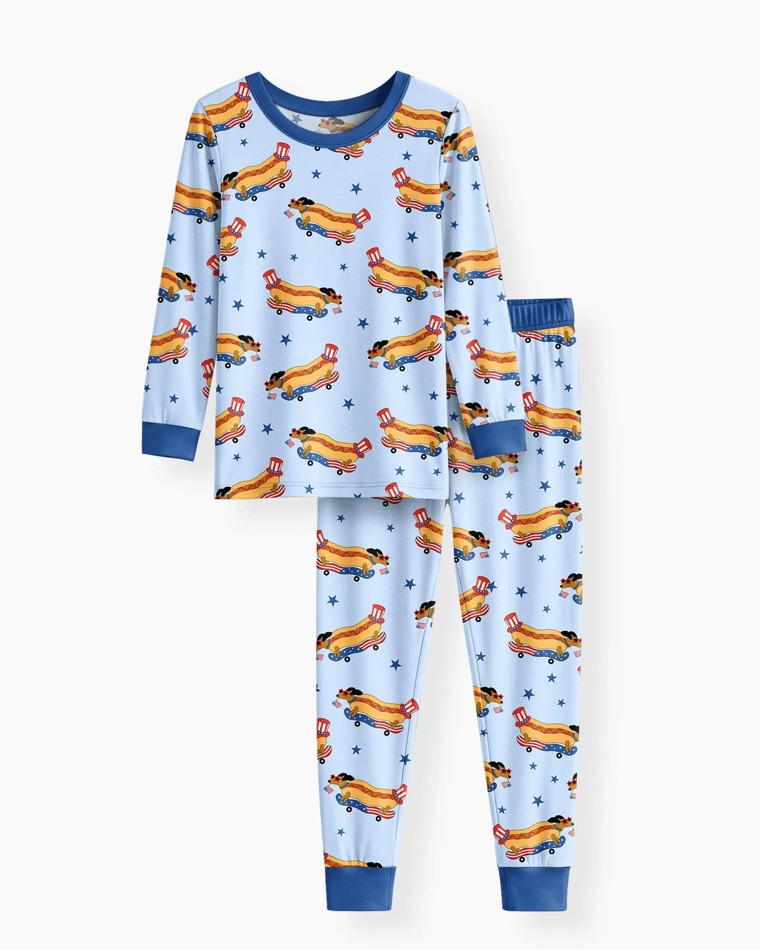 American Hot Dog Bamboo Two Piece Long Sleeve Pajama Set
