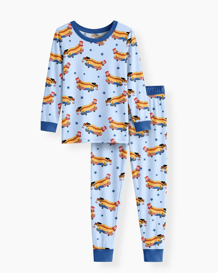 American Hot Dog Bamboo Two Piece Long Sleeve Pajama Set