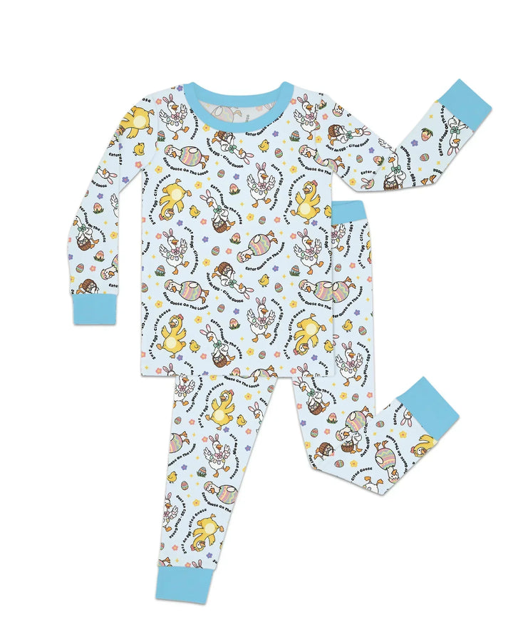 Easter Goose Family Matching Bamboo Two Piece Long Sleeve Pajama Set