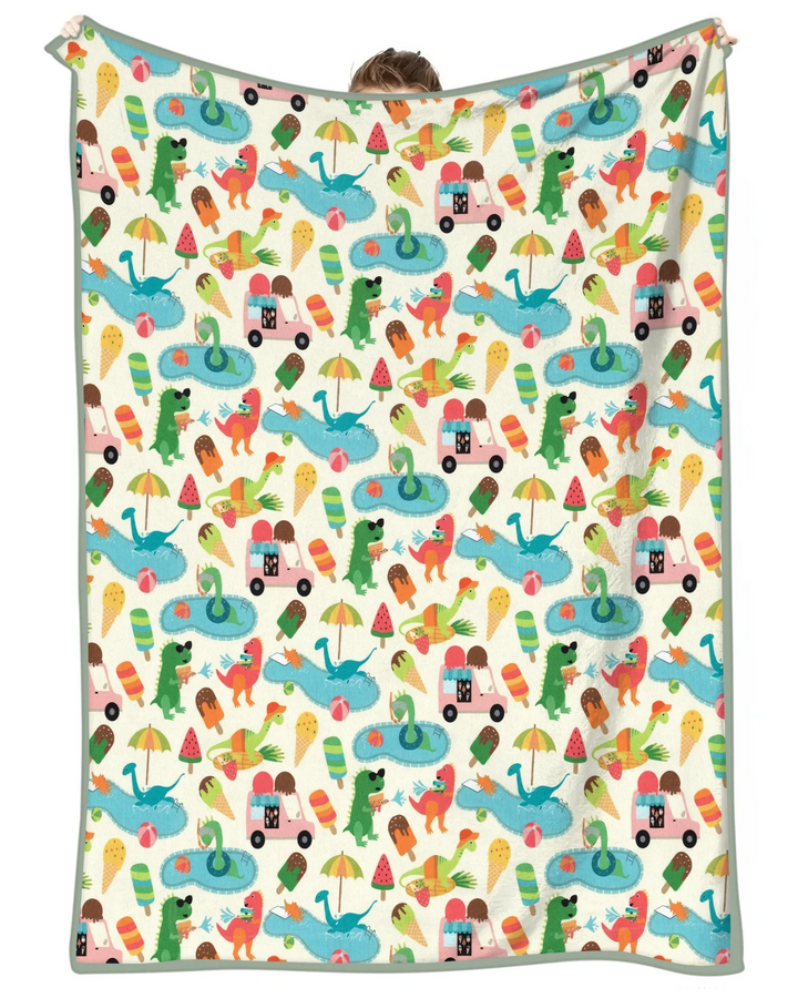 Dino Summer Splash Bamboo Blanket