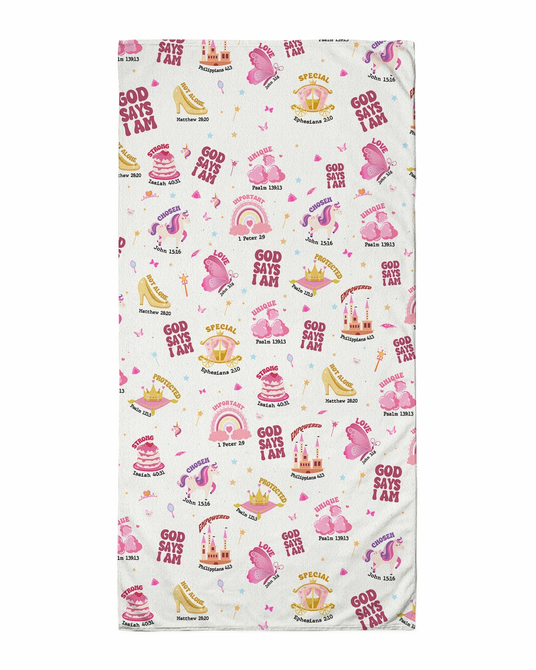 God Says I Am Girl Bamboo Beach Towel