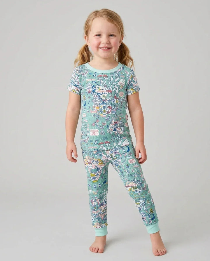 Hello World Wonders Bamboo Two Piece Short Sleeve Pajama Set