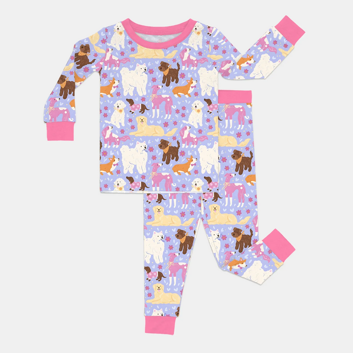 Floral Pawty Bamboo Two Piece Long Sleeve Pajama Set