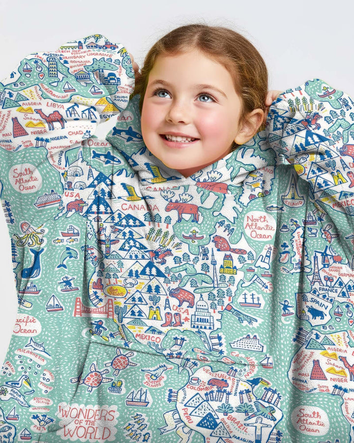 Hello World Wonders Bamboo Blanket Hoodie