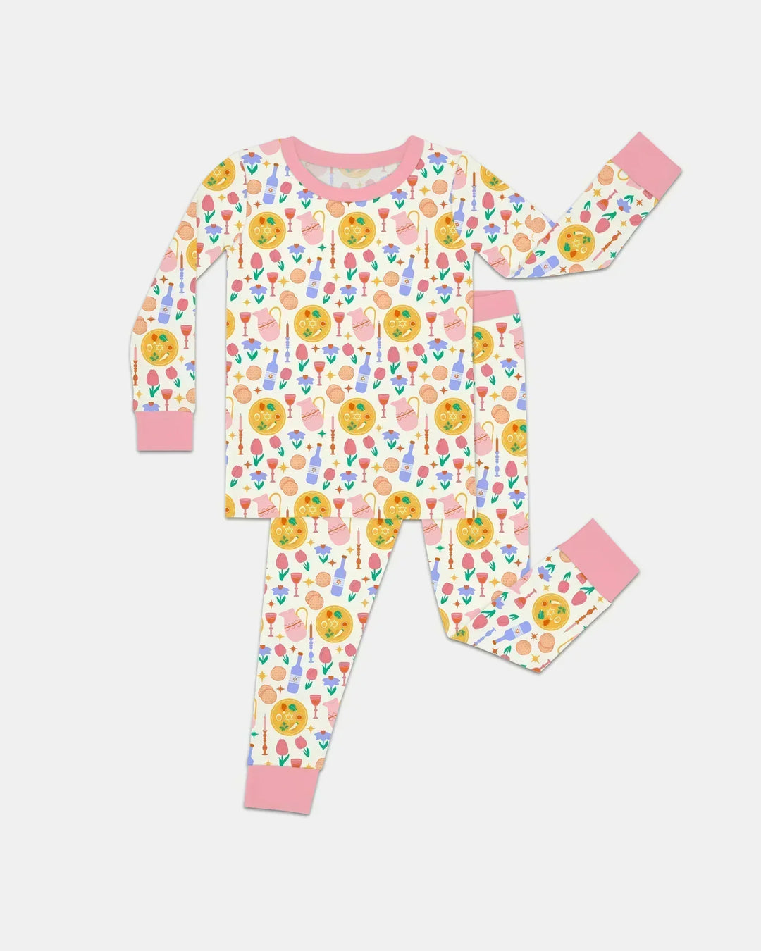 Pesach Sameach Matching Family Bamboo Two Piece Long Sleeve Pajama Set