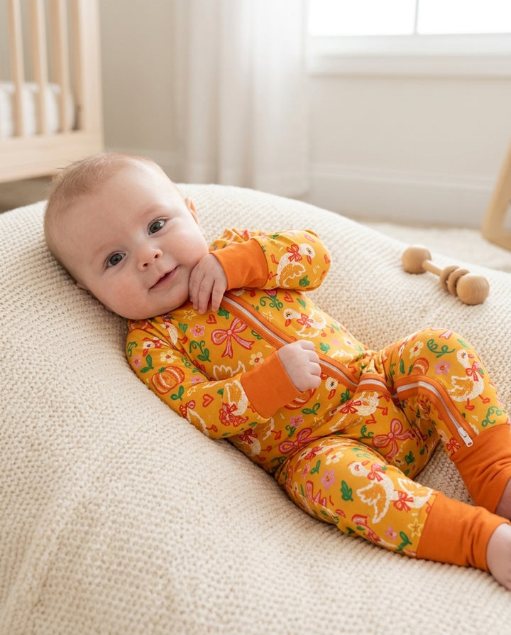 Cute Duck Pumpkin Fall Bamboo Convertible Zippy