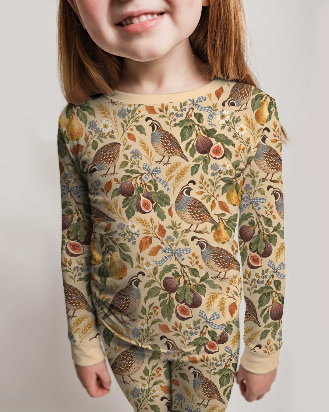 Quail & Pears Bamboo Two Piece Long Sleeve Pajama Set