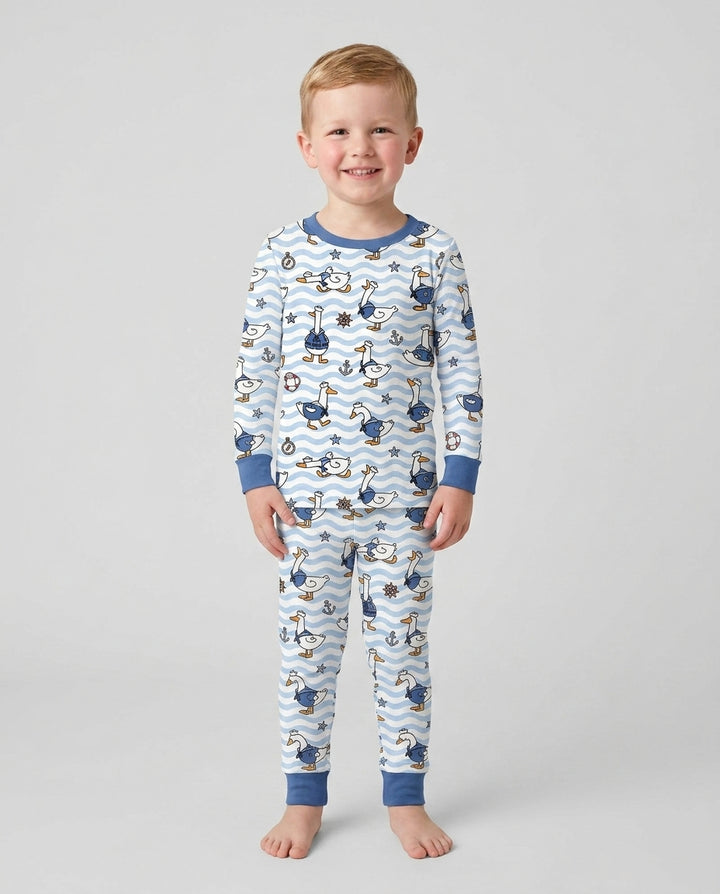 Silly Goose Sailor Bamboo Two Piece Long Sleeve Pajama Set
