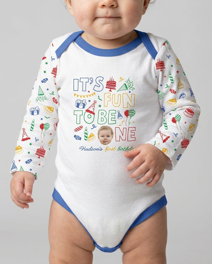 Custom Photo It's Fun To Be One Bamboo Bodysuit