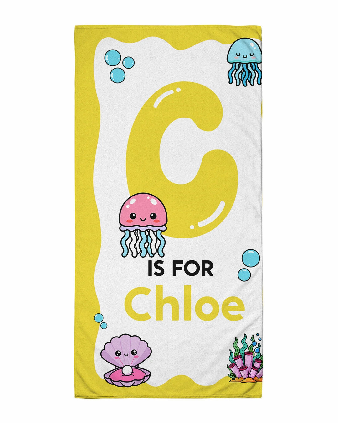 Personalised Ocean Theme Oversized Bamboo Beach Towel