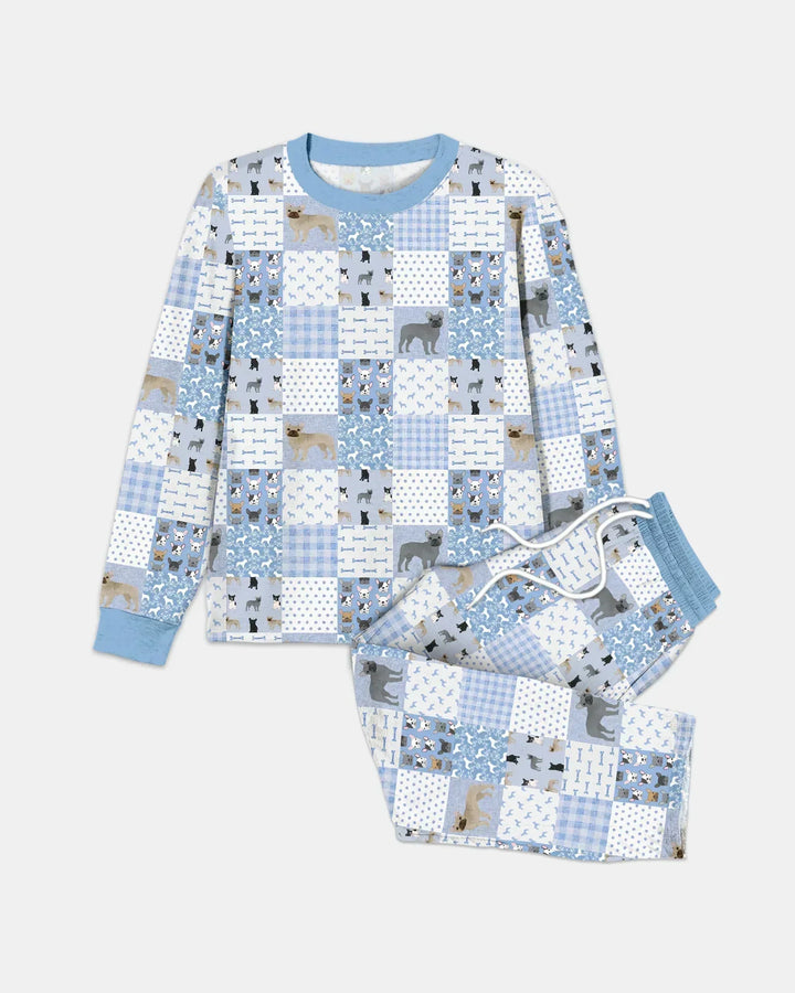 Frenchies Patchwork Family Matching Bamboo Men's Pajama Set