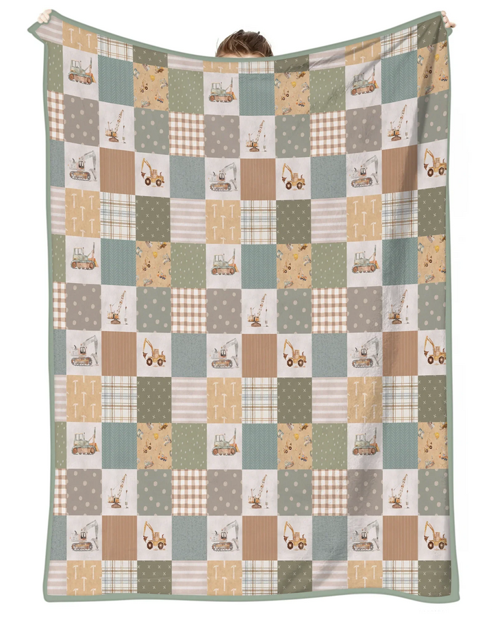 Construction Trucks Bamboo Blanket
