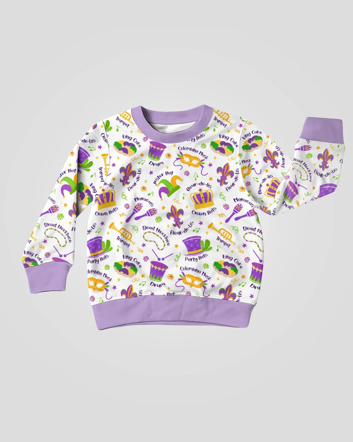 Mardi Gras Family Matching Bamboo Crewneck Sweatshirt