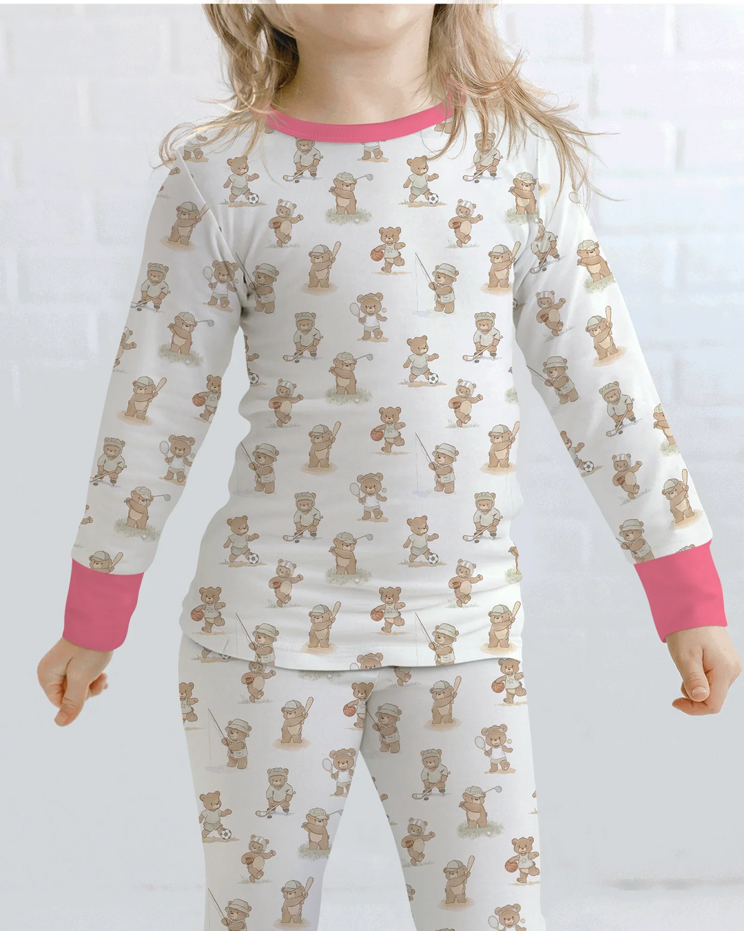 Teddy Team Spirit Bamboo Two Piece Long Sleeve Pajama Set