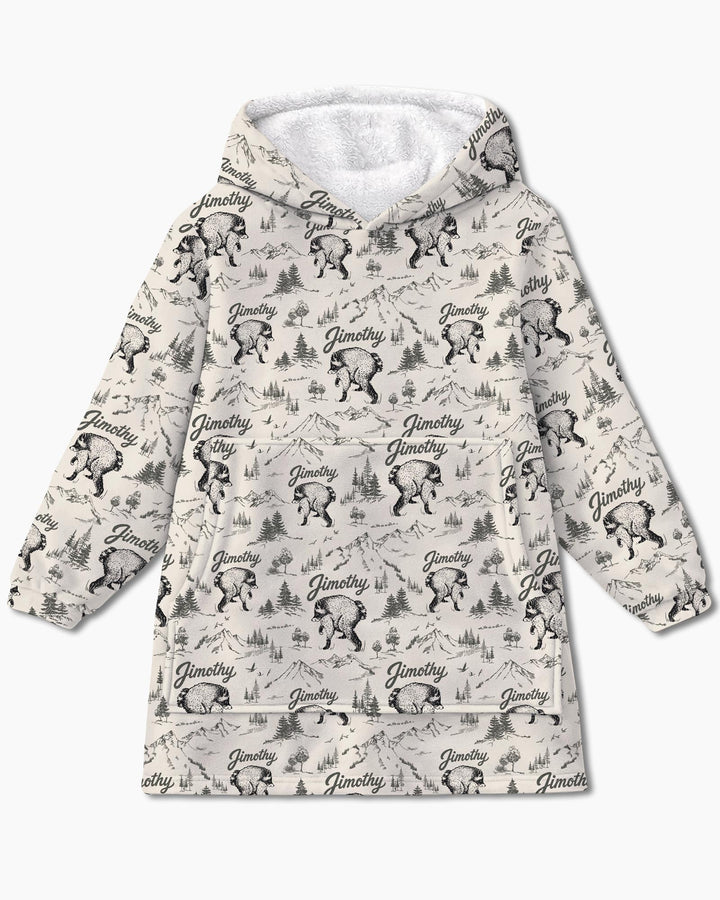 Vintage Jimothy Racoon Family Matching Bamboo Blanket Hoodie