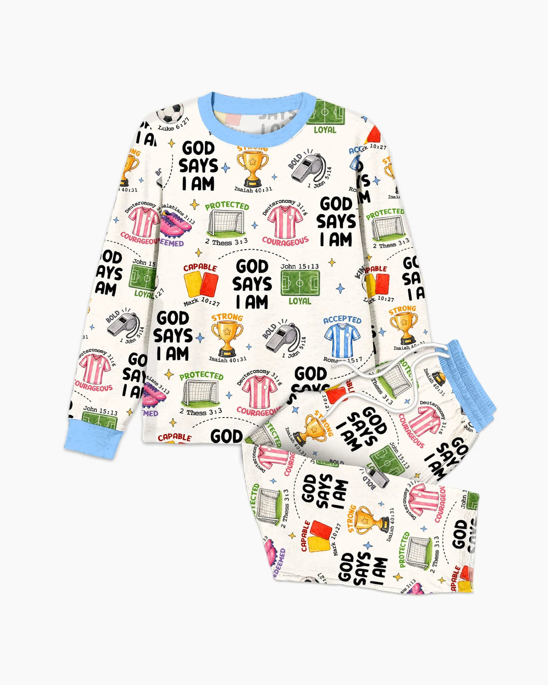 God Says I Am Soccer Bamboo Men's Pajama Set