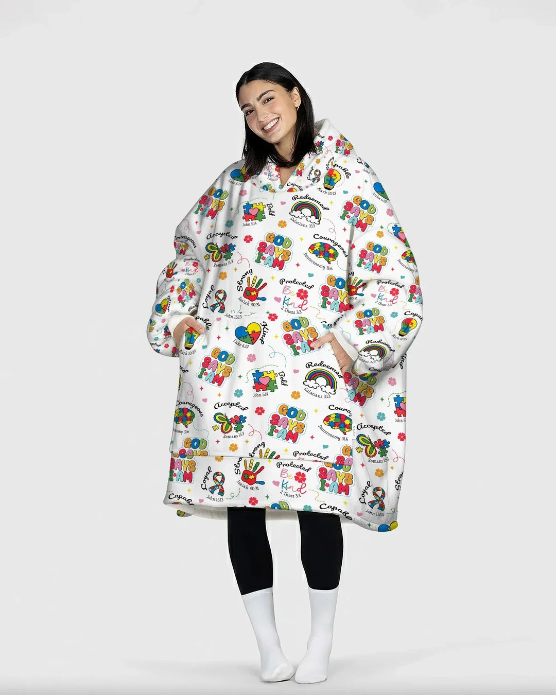 God Says I am Different Wearable Bamboo Blanket Hoodie