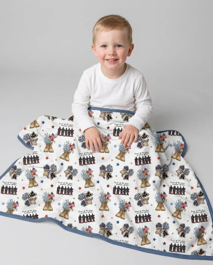 Honor the Brave Family Matching Bamboo Blanket