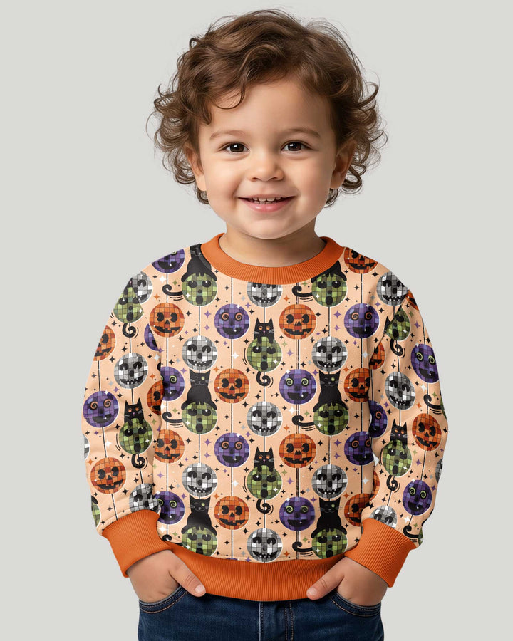 Groovy Halloween Disco Cat Bamboo Crewneck Sweatshirt