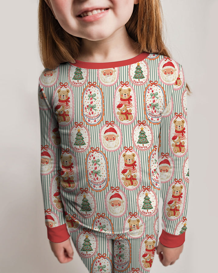 Vintage Christmas Keepsakes Bamboo Two Piece Long Sleeve Pajama Set