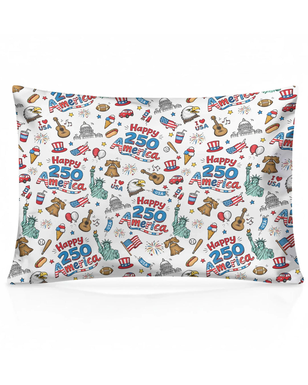 Happy 250 America I love USA Bamboo Pillow Case