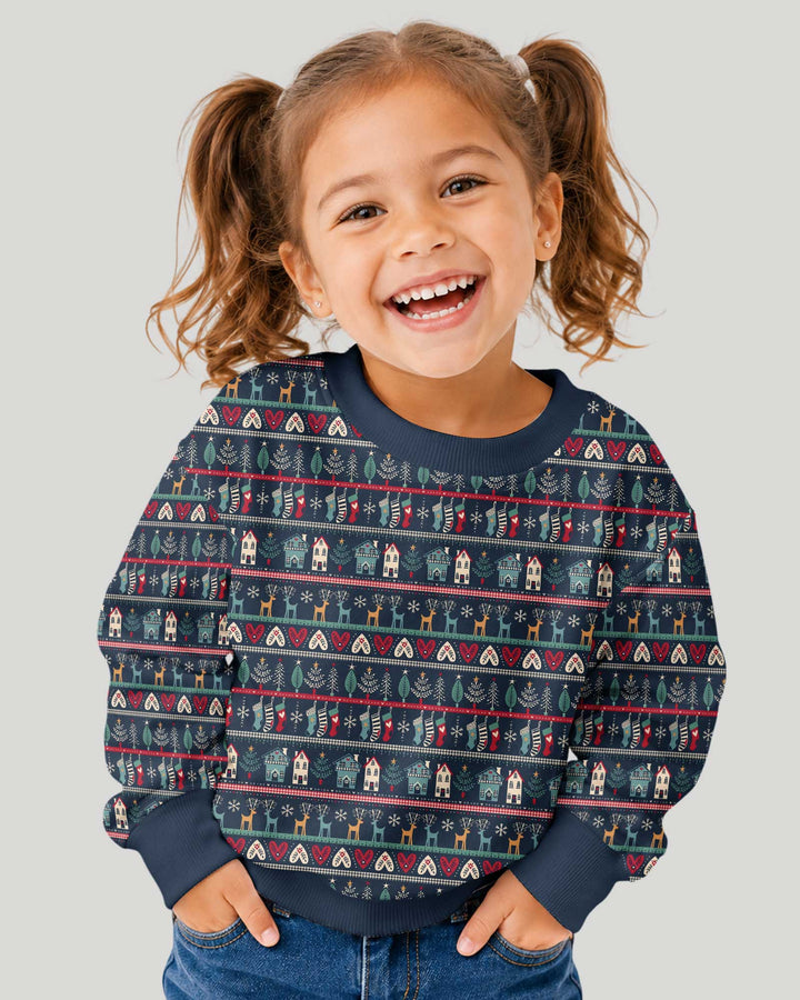 Vintage Nordic Christmas Bamboo Crewneck Sweatshirt