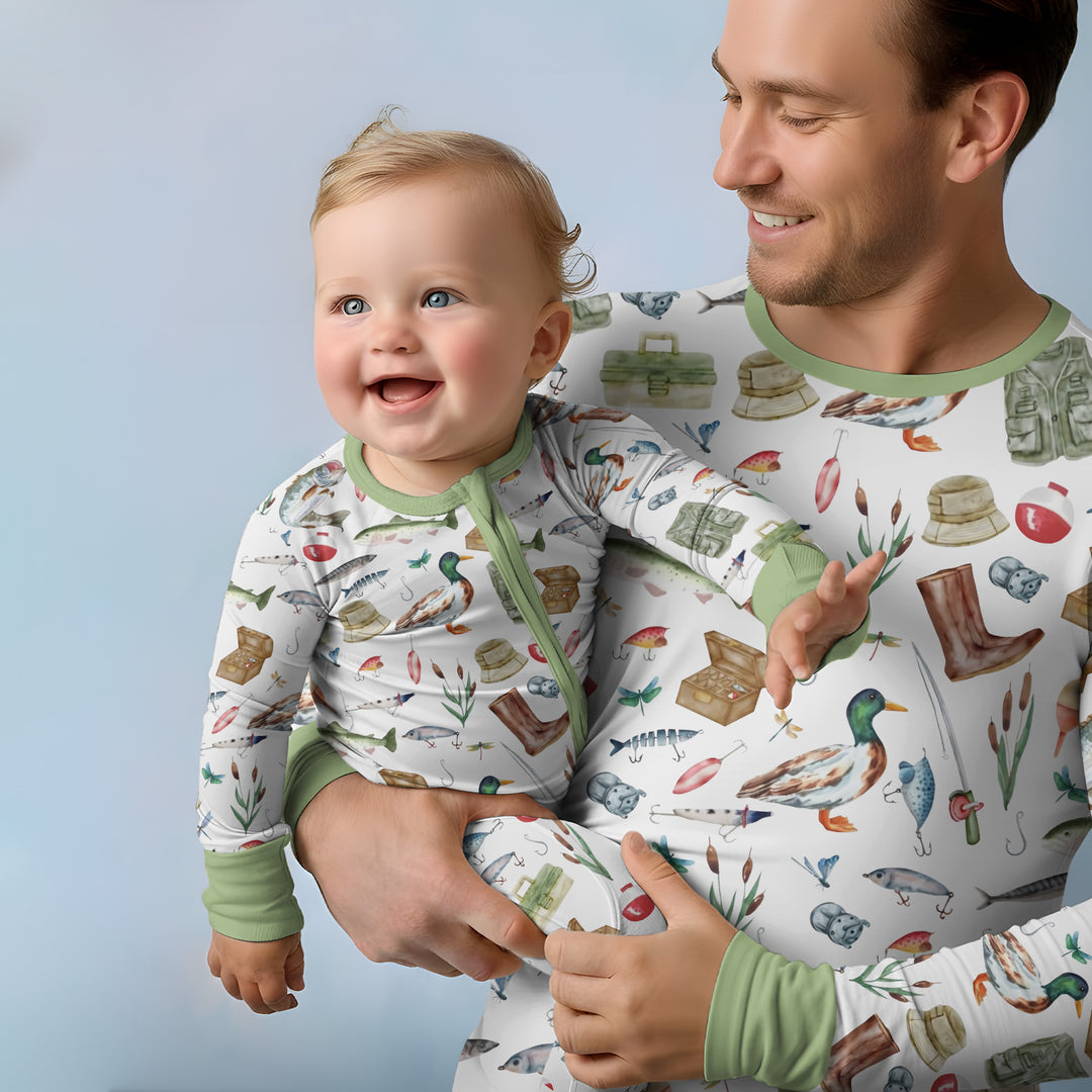 Daddy's Fishing Buddy Daddy& Me Matching Bamboo Men's Pajama Set